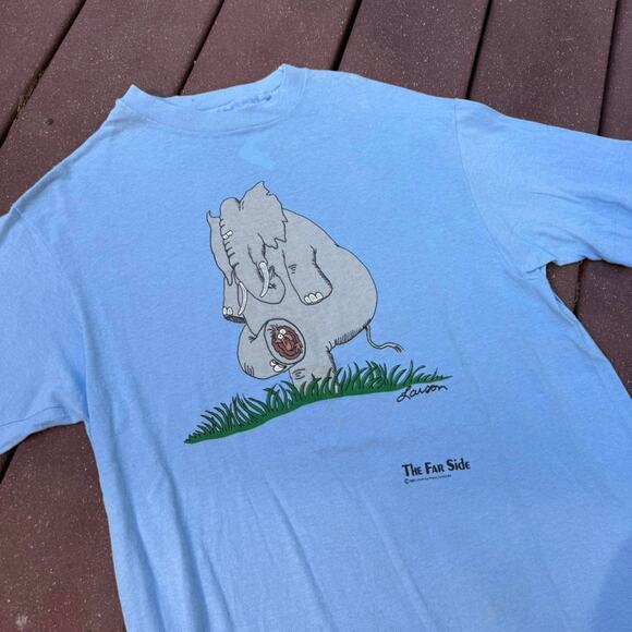 Vintage VTG 80’s The Far Size Gary Larson Single Stitch Graphic T-Shirt - Picture 5 of 6